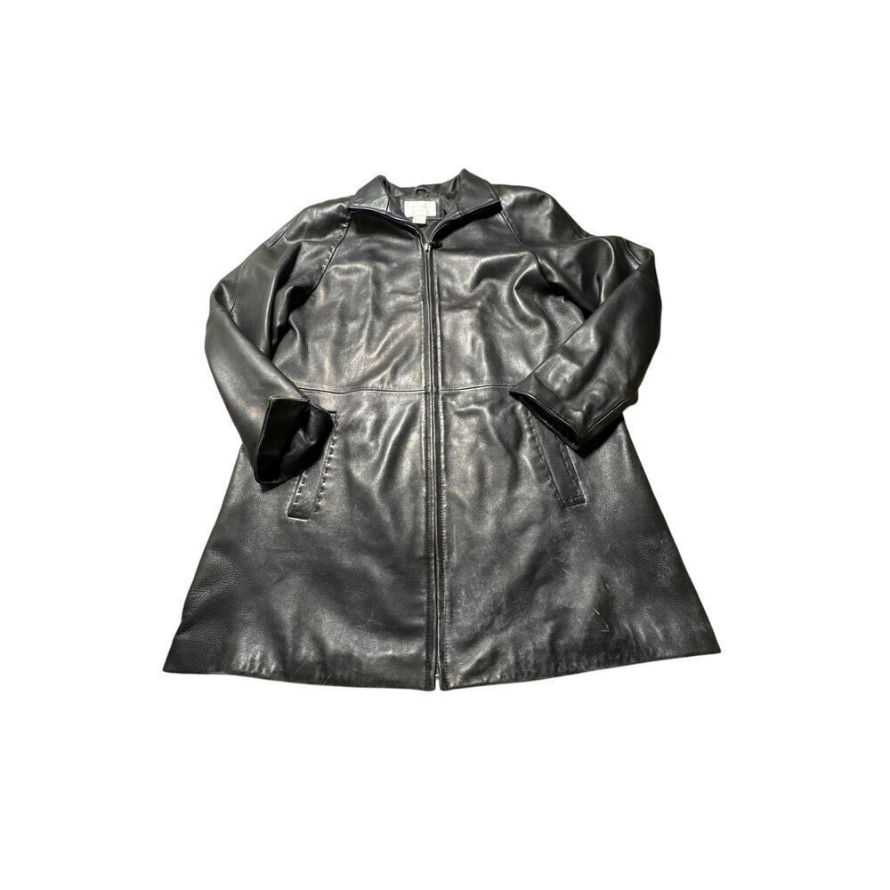Worthington Black Lambskin Leather Jacket L - Picture 7 of 8